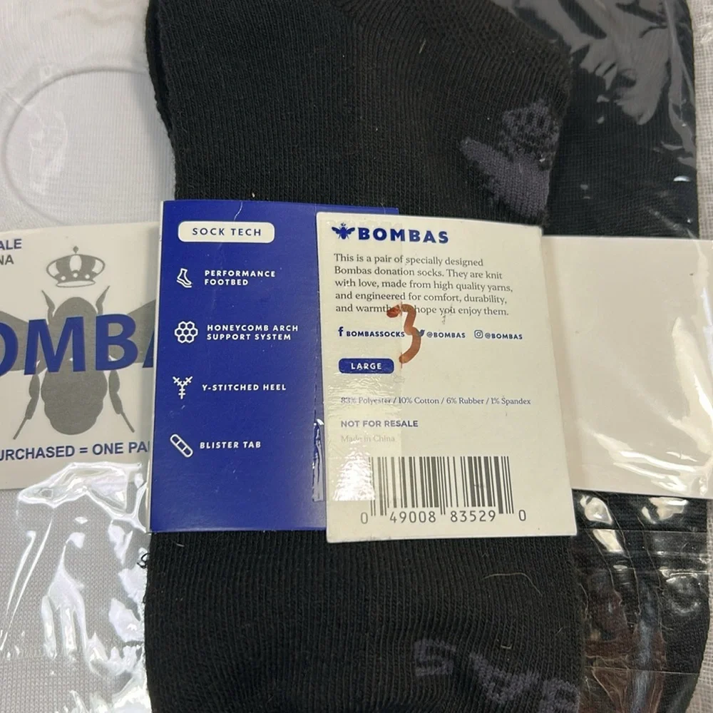NWT Bombas bundle of 3 pairs low socks stamped sz L